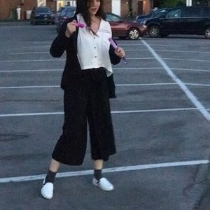 Zara belted wide leg pants